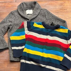 Gap Multicolor Striped Sweater and Old Navy Gray cardigan